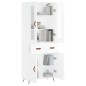 Highboard Hochglanz-Weiß 69,5x34x180 cm Holzwerkstoff Highboard Hochglanz-Weiß 69,5x34x180 cm Holzwerkstoff