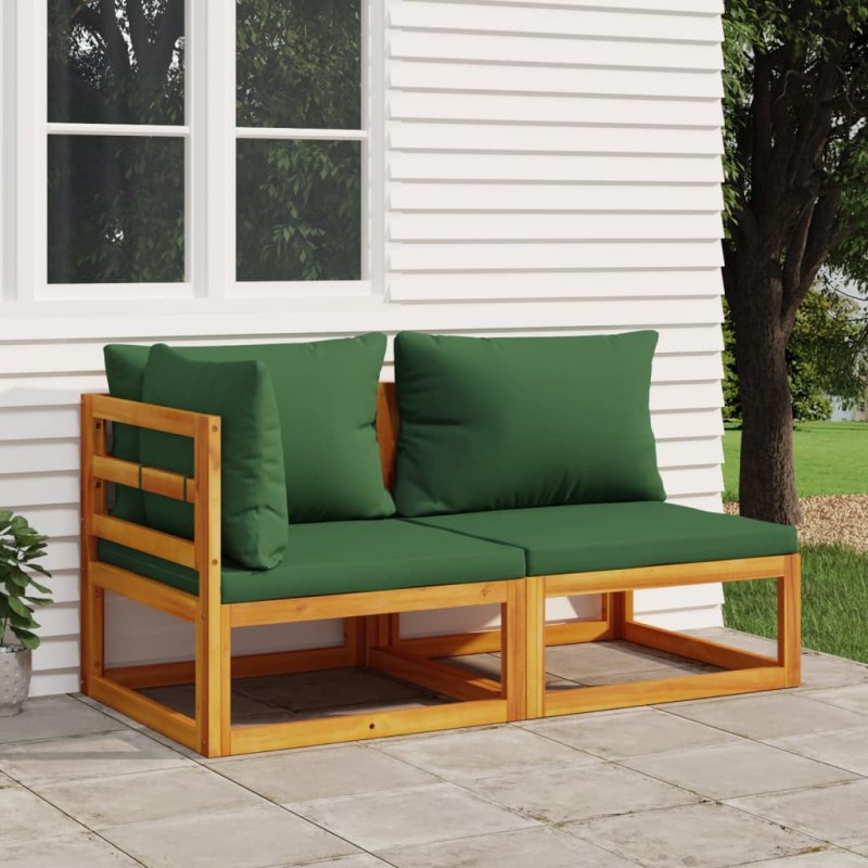 2-tlg. Garten-Sofa-Set mit Kissen Massivholz Akazie 2-tlg. Garten-Sofa-Set mit Kissen Massivholz Akazie