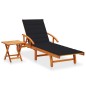 vidaXL Sonnenliege mit Tisch und Auflage Akazie Massivholz vidaXL Sonnenliege mit Tisch und Auflage Akazie Massivholz