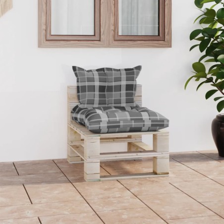 vidaXL Garten-Mittelsofa aus Paletten mit Kissen Kiefernholz