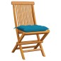 vidaXL Gartenstühle mit Hellblauen Kissen 6 Stk. Massivholz Teak vidaXL Gartenstühle mit Hellblauen Kissen 6 Stk. Massivholz Teak