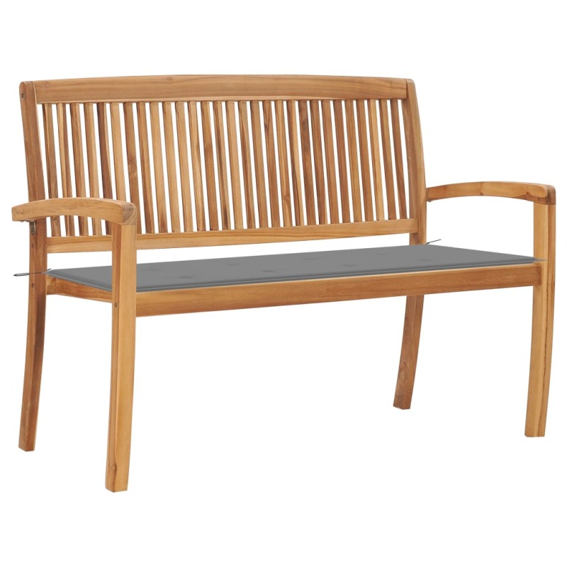 vidaXL Stapelbare Gartenbank mit Auflage 128,5 cm Massivholz Teak vidaXL Stapelbare Gartenbank mit Auflage 128,5 cm Massivholz Teak