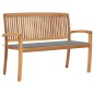 vidaXL Stapelbare Gartenbank mit Auflage 128,5 cm Massivholz Teak vidaXL Stapelbare Gartenbank mit Auflage 128,5 cm Massivholz Teak