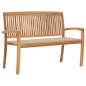 vidaXL Stapelbare Gartenbank mit Auflage 128,5 cm Massivholz Teak vidaXL Stapelbare Gartenbank mit Auflage 128,5 cm Massivholz Teak