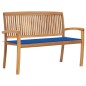 vidaXL Stapelbare Gartenbank mit Auflage 128,5 cm Massivholz Teak vidaXL Stapelbare Gartenbank mit Auflage 128,5 cm Massivholz Teak