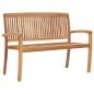 vidaXL Stapelbare Gartenbank mit Auflage 128,5 cm Massivholz Teak vidaXL Stapelbare Gartenbank mit Auflage 128,5 cm Massivholz Teak