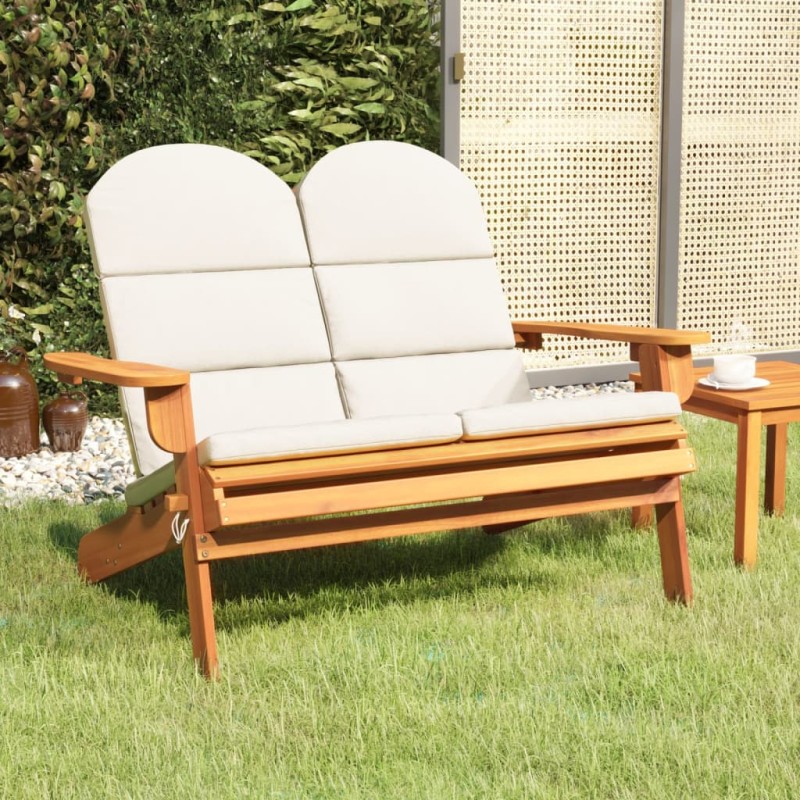 Adirondack-Gartenbank mit Kissen 126 cm Massivholz Akazie Adirondack-Gartenbank mit Kissen 126 cm Massivholz Akazie