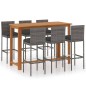 vidaXL 7-tlg. Gartenbar-Set mit Kissen Grau vidaXL 7-tlg. Gartenbar-Set mit Kissen Grau