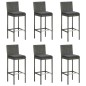 vidaXL 7-tlg. Gartenbar-Set mit Kissen Grau vidaXL 7-tlg. Gartenbar-Set mit Kissen Grau