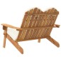 Adirondack-Gartenbank mit Kissen 126 cm Massivholz Akazie Adirondack-Gartenbank mit Kissen 126 cm Massivholz Akazie