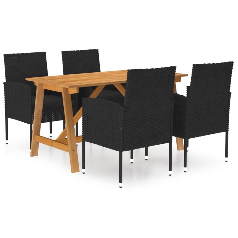 vidaXL 5-tlg. Garten-Essgruppe Schwarz vidaXL 5-tlg. Garten-Essgruppe Schwarz