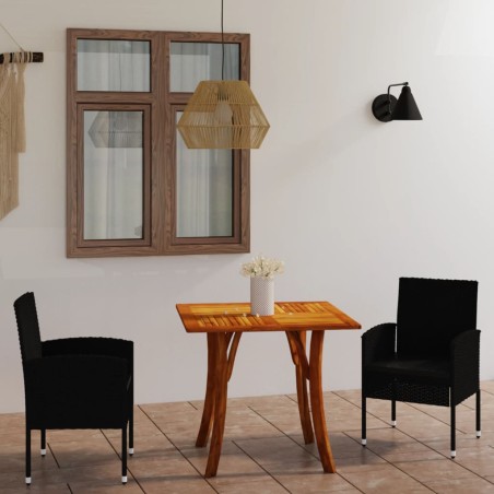 vidaXL 3-tlg. Garten-Essgruppe Schwarz 