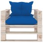 vidaXL Outdoor-Sofa Paletten mit Kissen in Königsblau Kiefernholz vidaXL Outdoor-Sofa Paletten mit Kissen in Königsblau Kiefernholz