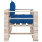 vidaXL Outdoor-Sofa Paletten mit Kissen in Königsblau Kiefernholz vidaXL Outdoor-Sofa Paletten mit Kissen in Königsblau Kiefernholz