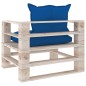 vidaXL Outdoor-Sofa Paletten mit Kissen in Königsblau Kiefernholz vidaXL Outdoor-Sofa Paletten mit Kissen in Königsblau Kiefernholz