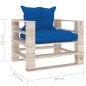 vidaXL Outdoor-Sofa Paletten mit Kissen in Königsblau Kiefernholz vidaXL Outdoor-Sofa Paletten mit Kissen in Königsblau Kiefernholz