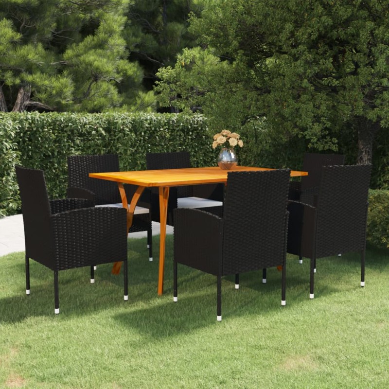 vidaXL 7-tlg. Garten-Essgruppe Schwarz vidaXL 7-tlg. Garten-Essgruppe Schwarz