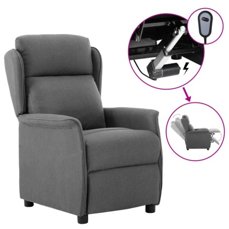 vidaXL Relaxsessel Elektrisch Hellgrau Stoff