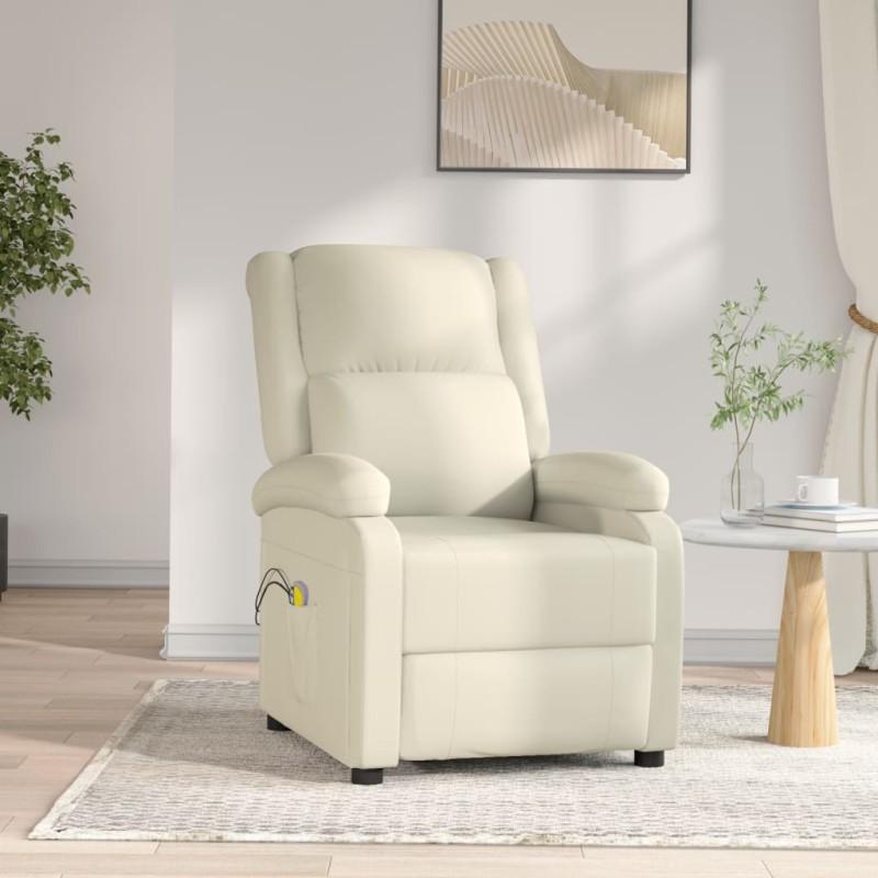 vidaXL Massagesessel Elektrisch Weiß Kunstleder vidaXL Massagesessel Elektrisch Weiß Kunstleder