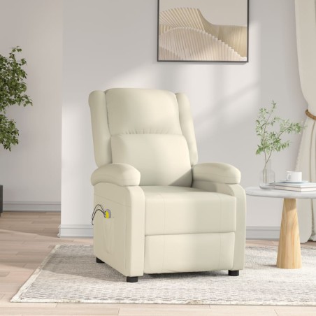 vidaXL Massagesessel Elektrisch Weiß Kunstleder