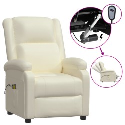 vidaXL Massagesessel Elektrisch Weiß Kunstleder