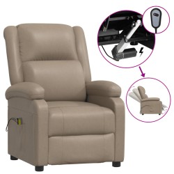 vidaXL Massagesessel Elektrisch Cappuccino-Braun Kunstleder