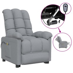 vidaXL Massagesessel Elektrisch Hellgrau Stoff
