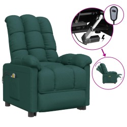 vidaXL Elektrischer Massagesessel Dunkelgrün Stoff
