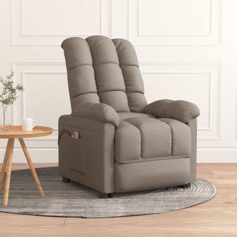 vidaXL Massagesessel Elektrisch Taupe Stoff vidaXL Massagesessel Elektrisch Taupe Stoff