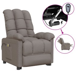 vidaXL Massagesessel Elektrisch Taupe Stoff