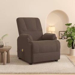 vidaXL Massagesessel Elektrisch Braun Wildlederimitat