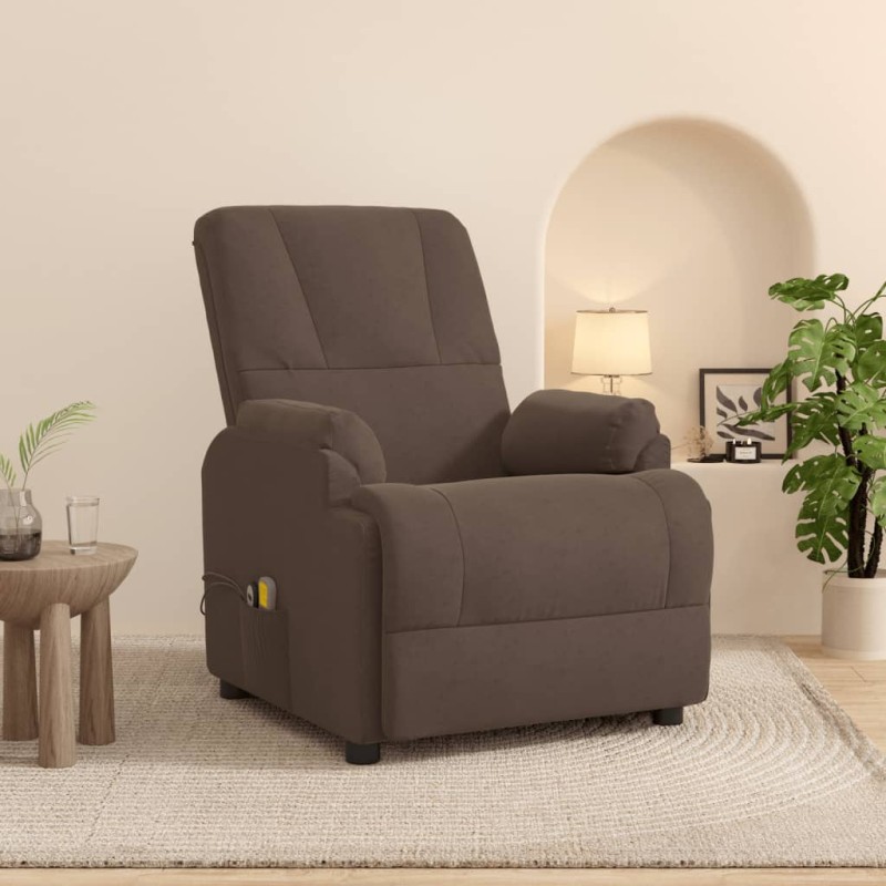 vidaXL Massagesessel Elektrisch Braun Wildlederimitat vidaXL Massagesessel Elektrisch Braun Wildlederimitat
