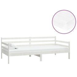 vidaXL Tagesbett mit Matratze 90x200 cm Weiß Kiefer Massivholz