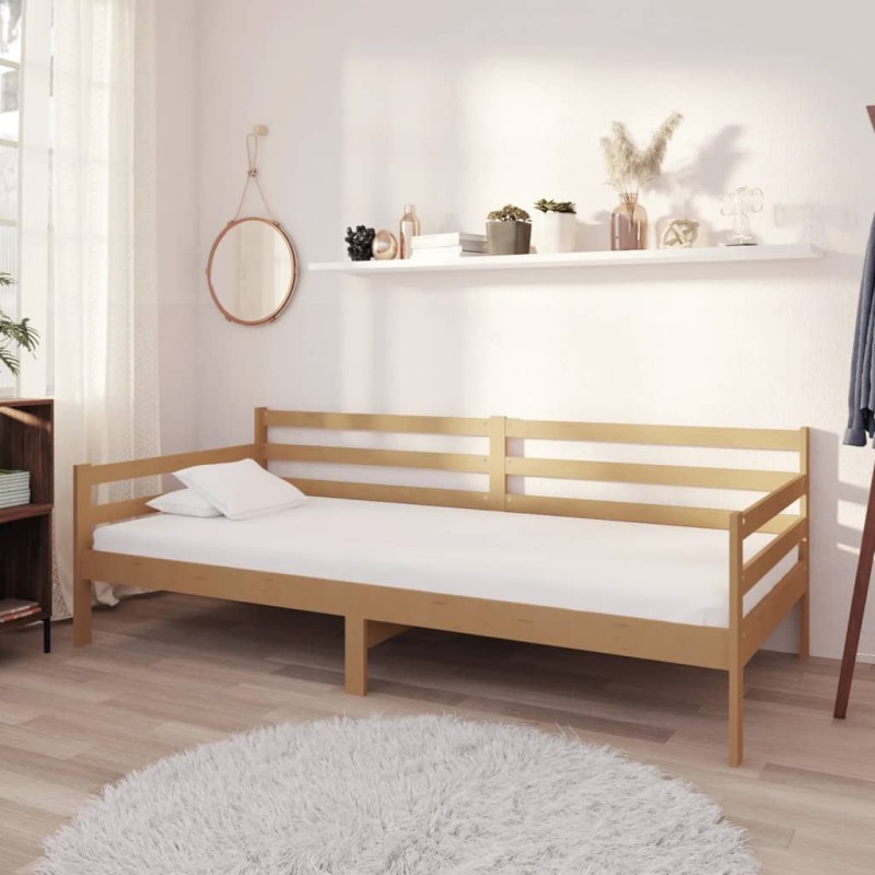 vidaXL Tagesbett mit Matratze 90x200 cm Honigbraun Massivholz Kiefer vidaXL Tagesbett mit Matratze 90x200 cm Honigbraun Massivholz Kiefer