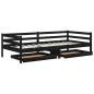 vidaXL Tagesbett mit Schubladen 90x200 cm Schwarz Massivholz Kiefer vidaXL Tagesbett mit Schubladen 90x200 cm Schwarz Massivholz Kiefer