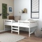 vidaXL Mittelhohes Bett mit Matratze 90x200 cm Weiß Massivholz Kiefer vidaXL Mittelhohes Bett mit Matratze 90x200 cm Weiß Massivholz Kiefer