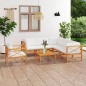 vidaXL 7-tlg. Garten-Lounge-Set mit Creme Kissen Massivholz Teak vidaXL 7-tlg. Garten-Lounge-Set mit Creme Kissen Massivholz Teak