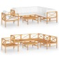 vidaXL 7-tlg. Garten-Lounge-Set mit Creme Kissen Massivholz Teak vidaXL 7-tlg. Garten-Lounge-Set mit Creme Kissen Massivholz Teak
