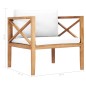 vidaXL 7-tlg. Garten-Lounge-Set mit Creme Kissen Massivholz Teak vidaXL 7-tlg. Garten-Lounge-Set mit Creme Kissen Massivholz Teak