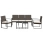 vidaXL 5-tlg. Garten-Essgruppe mit Kissen Braun PP-Rattan vidaXL 5-tlg. Garten-Essgruppe mit Kissen Braun PP-Rattan