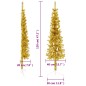 vidaXL Künstlicher Halb-Weihnachtsbaum mit Ständer Schlank Gold 120 cm vidaXL Künstlicher Halb-Weihnachtsbaum mit Ständer Schlank Gold 120 cm
