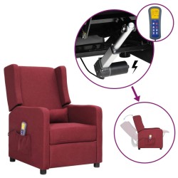 vidaXL Massagesessel mit Aufstehhilfe Weinrot Stoff