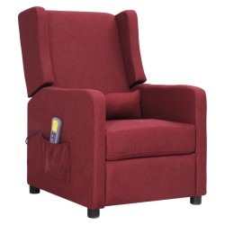 vidaXL Massagesessel mit Aufstehhilfe Weinrot Stoff