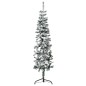 vidaXL Künstlicher Halb-Weihnachtsbaum mit Schnee Schlank 120 cm vidaXL Künstlicher Halb-Weihnachtsbaum mit Schnee Schlank 120 cm
