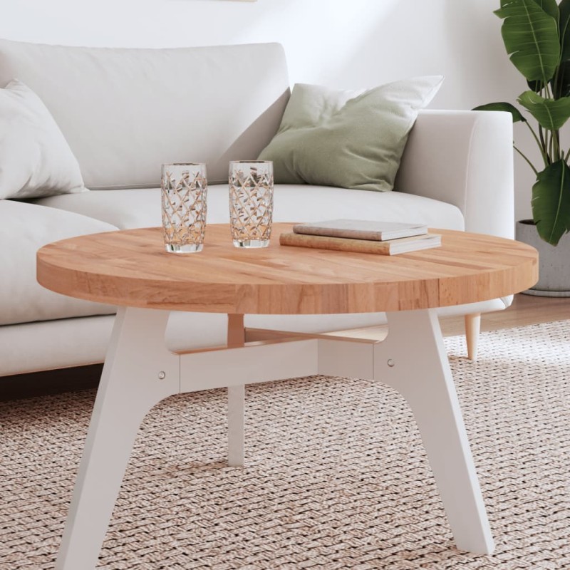 vidaXL Tischplatte Ø80x4 cm Rund Massivholz Buche vidaXL Tischplatte Ø80x4 cm Rund Massivholz Buche