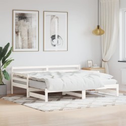 vidaXL Tagesbett Ausziehbar Weiß 90x190 cm Massivholz Kiefer