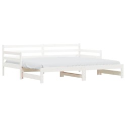 vidaXL Tagesbett Ausziehbar Weiß 90x190 cm Massivholz Kiefer