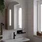 vidaXL Spiegelschrank mit LED-Beleuchtung Gewölbt Eichenoptik vidaXL Spiegelschrank mit LED-Beleuchtung Gewölbt Eichenoptik