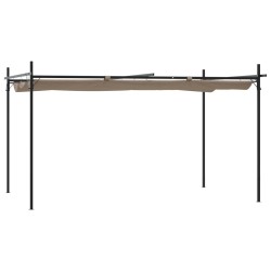 vidaXL Pergola mit Schiebedach Taupe 395x292x230 cm