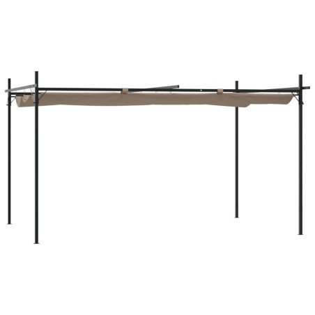 vidaXL Pergola mit Schiebedach Taupe 395x292x230 cm